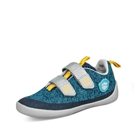 Affenzahn Barfußschuh Knit Happy mit Klettverschluss Vegan rutschfest Flexibel Reflektierend für den Sommer in Größe 21-32 Pinguin - Blau 28 - 1