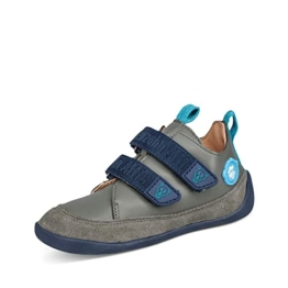Affenzahn Barfußschuh Leder Buddy mit Klettverschluss Weich rutschfest Flexibel Reflektierend für den Frühling Sommer und Herbst in Größe 21-32 Bär - Grau 25 - 1