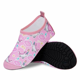 HMIYA Kinder Badeschuhe Wasserschuhe Strandschuhe Schwimmschuhe Aquaschuhe Surfschuhe Barfuss Schuh für Jungen Mädchen Kleinkind Beach Pool(Rosa 20 21) - 1