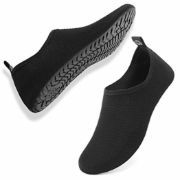 IceUnicorn Badeschuhe Herren Damen Schwimmschuhe Strandschuhe Aquaschuhe Wasserschuhe(SPao-Schwarz, 40/41EU) - 1