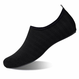 IceUnicorn Badeschuhe Herren Damen Schwimmschuhe Strandschuhe Aquaschuhe Wasserschuhe Barfus Schuhe Unisex Sommer Surfschuhe Yoga(TWSchwarz,40/41EU) - 1