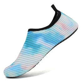 IceUnicorn Badeschuhe Schwimmschuhe Damen Herren Aquaschuhe Strandschuhe Surfschuhe Wasserschuhe für Sommer Beach Pool Yoga(Pink Blau, 36/37EU) - 1