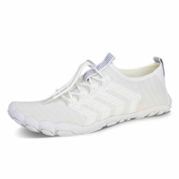 IceUnicorn Barfußschuhe Herren Damen Zehenschuhe Aquaschuhe Fitness Schuhe Strandschuhe Schwimmschuhe Wasserschuhe(15#Weiß, 40EU) - 1