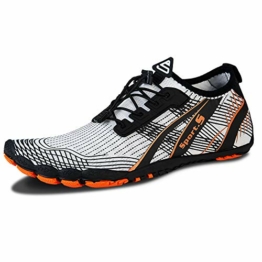 IceUnicorn Barfussschuhe Herren Damen Zehenschuhe Aquaschuhe Fitnessschuhe Strandschuhe Traillaufschuhe Wassersportschuhe(Weiß, 47EU) - 1
