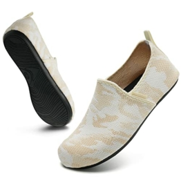 IceUnicorn Damen Hausschuhe Badeschuhe Bequem Pantoffeln Rutschfest Yoga Slippers(FBN.Weiß, 38/39EU) - 1