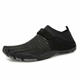 IceUnicorn Herren Barfußschuhe Damen Fitnessschuhe Traillaufschuhe Schwimmschuhe Strandschuhe Aquaschuhe Unisex(All Schwarz, 40EU) - 1