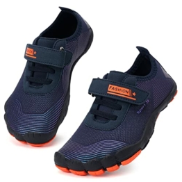 Mabove Barfussschuhe Kinder Wasserschuhe Junge Strandschuhe Schnell Trocknend Aquaschuhe rutschfeste Schwimmschuhe(Blau Orange,32 EU) - 1