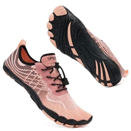 Mabove Damen Barfussschuhe Badeschuhe Strandschuhe Schwimmschuhe Wasserschuhe Aquaschuhe für Wassersport Outdoor Fitnessschuhe Trekking(Nackt S6,39 EU) - 1