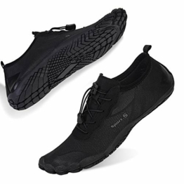 Mabove Herren Damen Barfussschuhe Badeschuhe Strandschuhe Schwimmschuhe Wasserschuhe Aquaschuhe für Wassersport Outdoor Fitnessschuhe Trekking(Schwarz 1924,38 EU) - 1