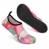 Mabove Schwimschuhe Damen Herren Badeschuhe Strandschuhe Wasserschuhe Aquaschuhe Neopren Surfschuhe Barfuß Schuhe für Sommer(Flamingo.Pink, (EU 37/38, Asian 38/39) - 1