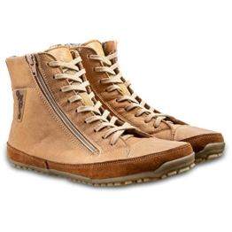 Magical Shoes Damen Barfuß Schuhe I Barfußschuhe für Frauen Winter I wasserabweisend Barefoot Shoes | Leder Halbstiefel bequem | Stiefelette gefüttert | Gr. 37 | Alaskan Buffalo Palomino - 1