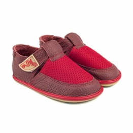 Magical Shoes Kinderschuhe | Barfußschuhe | Lederschuhe für Mädchen & Jungen | Minimalschuhe | Sandalen | Hausschuhe | atmungsaktiv | Laufschuhe | Outdoor | 22 / 140mm, | 001. Bebe - Burgunde/Rot - 1