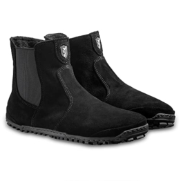Magical Shoes Leichter Leder Barfußschuh Lupino - gefütterte Chelsea Boots mit Reissverschluss | Halbstiefel | Handgemacht in EU, Gr. 40, Farbe Schwarz - 1
