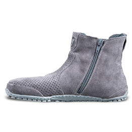 Magical Shoes Leichter Leder Barfußschuh Lupino - ungefüttert Chelsea Boots mit Reissverschluss | Halbstiefel | Handgemacht in EU, Gr.:38, Farbe:Grau - 1