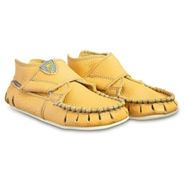 Magical Shoes Moxy Mokassins weiche Lauflernschuhe für Kleinkinder | Bequeme Barfußschuhe | Kinderschuhe Größe: 23, Farbe:Licht Gelb - 1