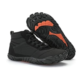 RUYI Unisex Barfußschuhe Winter Herren Damen High-Top Traillaufschuhe, Weich Leicht Barfussschuhe mit rutschfest Sohle & Breiter Zehenbox, Wasserdicht Gepolstert Fitnessschuhe - 1