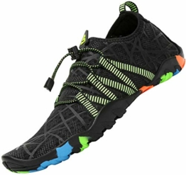 SAGUARO Badeschuhe Herren Wasserschuhe Männer Schwimmschuhe Aquaschuhe Wassersportschuhe Strandschuhe Barfußschuhe,Stil 2:Schwarz 43 EU - 1