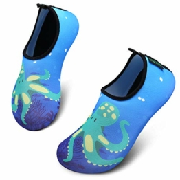 SAGUARO Badeschuhe Kinder Kleinkind Strandschuhe Schwimmschuhe Wasserschuhe Jungen Mädchen Aquaschuhe Barfußschuhe für Strand Schwimmbad(068 Blau,34/35 EU) - 1