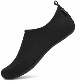 SAGUARO Badeschuhe Wasserschuhe Schwimmschuhe Strandschuhe Aquaschuhe Surfschuhe Barfußschuhe Tauchschuhe Wassersportschuhe für Damen Herren(033 Schwarz,42/43 EU) - 1