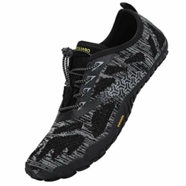 SAGUARO Barfussschuhe Herren Fitnessschuhe rutschfest Schnell Trocknend Badeschuhe Atmungsaktiv Barfuß Laufschuhe Damen Bequeme Traillaufschuhe Wasserdicht Sport Schnelltrocknend, Schwarz 39 - 1