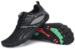 SAGUARO Barfußschuhe Herren Traillaufschuhe Damen Atmungsaktiv Fitnessschuhe Männer Outdoor Indoor Sportschuhe Wanderschuhe Leicht Schnell Trocknend Wassersportschuhe Frauen Strand Schwarz 01 39 EU - 1