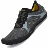 SAGUARO Barfußschuhe Herren Traillaufschuhe Training Fitnessschuhe Männer Minimalistische Zehenschuhe St.5 Schwarz 47 EU - 1