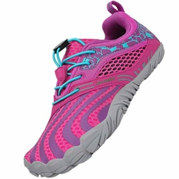 SAGUARO Barfussschuhe Jungen Mädchen Traillaufschuhe Kinder Minimalistische Leicht Weich Fitnessschuhe Gymnastikschuhe Sommer Wanderschuhe Sportschuhe Outdoor Schuhe, Pink 31 - 1