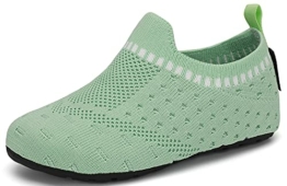 SAGUARO Kinder Hausschuhe Mädchen Jungen Barfußschuhe Leicht rutschfest Kleinkinder Lauflernschuhe Weich Flexibel Badeschuhe für Frühling Sommer, Grün 30/31 EU - 1