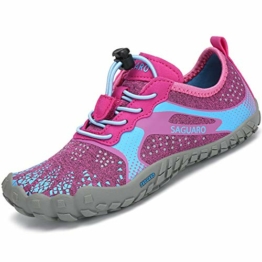 SAGUARO Mädchen Kinderschuhe rutschfest Wasserschuhe Kinder Schnell Trocknend Outdoorschuhe Baby Wandern Laufen Surfen Pink Gr.34 - 1