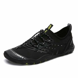 SAGUARO Wasserschuhe für Herren Aquaschuhe Barfußschuhe Feste Sohle Männer Outdoor rutschfest Schwarz Größe 41 - 1