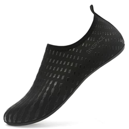 Sixspace Badeschuhe Damen Herren Schwimmschuhe Wasserschuhe Strandschuhe Barfußschuhe Surfschuhe für Wassersport Strand Pool Surf Yoga Schwarz(40 EU) - 1