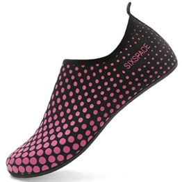 Sixspace Damen Herren Badeschuhe Wasserschuhe Schwimmschuhe Männer Frauen Strandschuhe Aquaschuhe Barfußschuhe für Strand,Pool,Meer,Wassersport,Tauchen,Surfen,Aqua Cycling (Rose Rot,41 EU) - 1