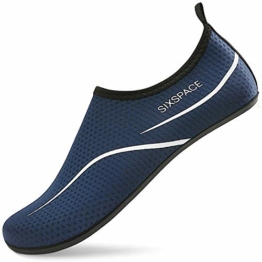Sixspace Damen Herren Badeschuhe Wasserschuhe Schwimmschuhe Männer Frauen Strandschuhe Barfußschuhe für Strand,Pool,Meer,Wassersport,Tauchen,Surfen,Aqua Cycling(Dunkelblau 47 EU) - 1