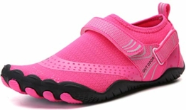 Sixspace Herren Damen Barfussschuhe Badeschuhe Wasserschuhe Strandschuhe Schwimmschuhe Aquaschuhe für Wassersport Outdoor Fitnessschuhe Trekking,Rose Rot 38 EU - 1