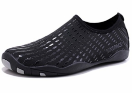 Sixspace Unisex Badeschuhe Wasserschuhe Strandschuhe Aquaschuhe Schwimmschuhe Barfußschuhe Surfschuhe mit rutschfeste Sohlen für Damen Herren,Schwarz 40 EU - 1