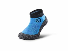 Skinners | Minimalistische Unisex Barfußschuhe für Kinder | Minimalist Barefoot Socks / Shoes | (Ozeanblau (schwarzes Logo), size 28 - 29) - 1