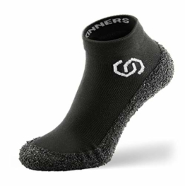 Skinners | Unisex Minimalistische Barfußschuhe für Damen & Herren | Minimalist Barefoot Socks/Shoes for Men & Women | Schwarz weißes Logo, L - 1