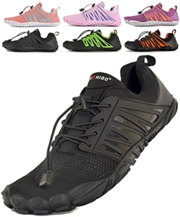 SUYSTEX Barfußschuhe Damen Barfussschuhe Herren Fahrradschuhe Schwimmschuhe Badeschuhe Wasserschuhe Strandschuhe Surfschuhe Aquaschuhe, 48 EU Schwarz - 1