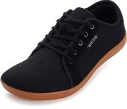 WHITIN Damen Knit Barfußschuhe Barfussschuhe Barfuß Barfuss Schuhe Minimalistische Zehenschuhe zehen Minimalschuhe Trail Laufschuhe Barfußlaufschuhe Casual Sommer Leichte Fitnessschuhe Schwarz 38 EU - 1