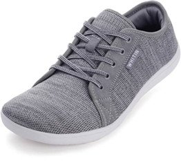 WHITIN Damen Knit Barfußschuhe Barfussschuhe Barfuß Barfuss Schuhe Minimalistische Zehenschuhe zehen Minimalschuhe Trail Laufschuhe Barfußlaufschuhe Casual Sommer Leichte Fitnessschuhe Tief Grau 38 EU - 1